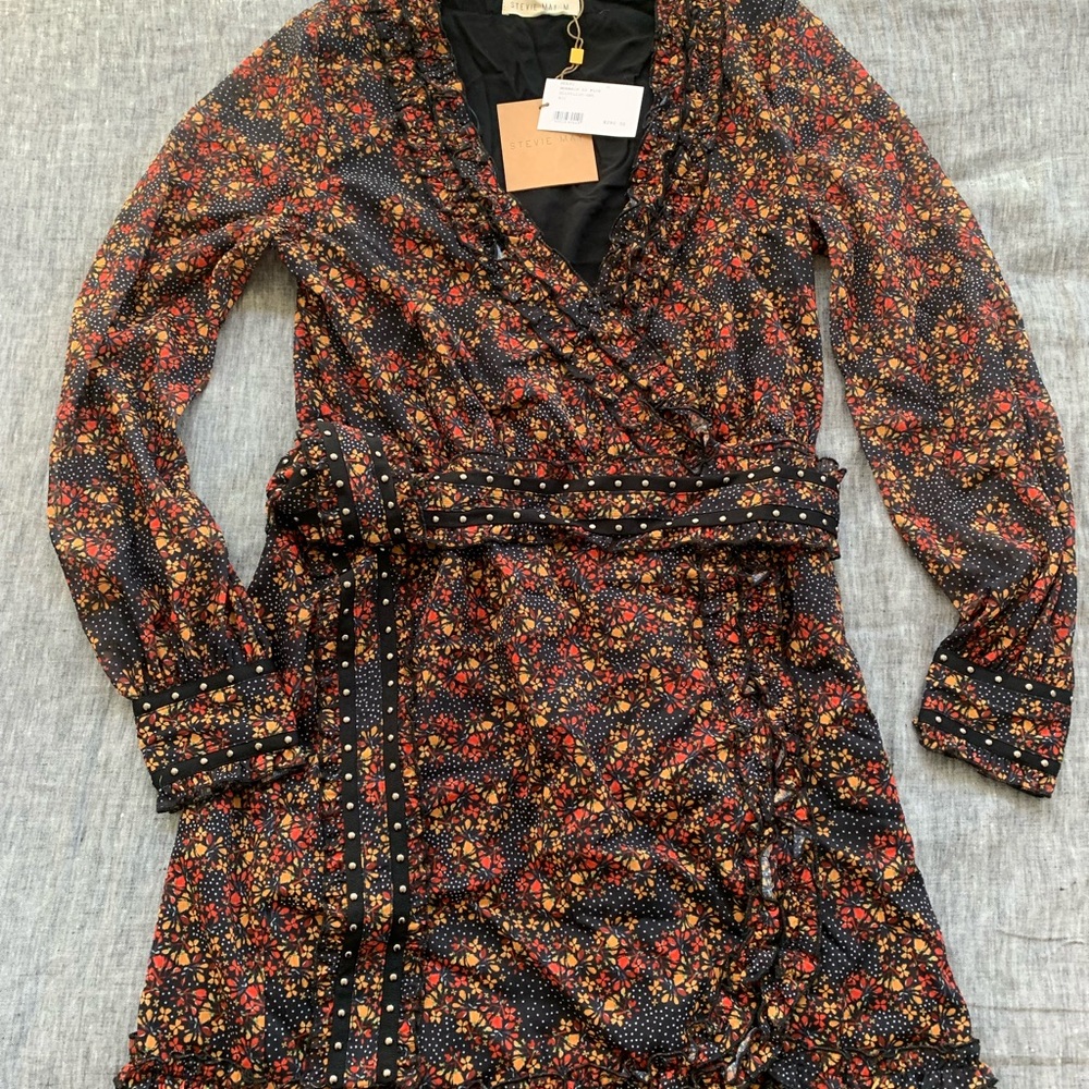 Stevie May - Printed Long Sleeve Wrap Mini Dress